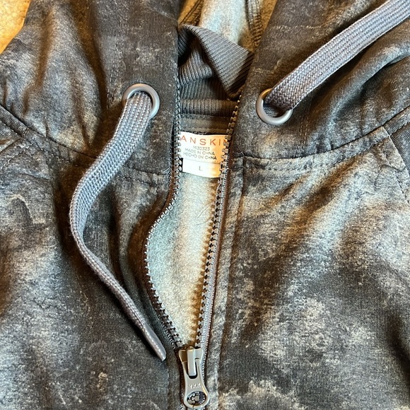 Danskin gray zip up hoodie drawstring jacket size Large long sleeve hood - Picture 3 of 6